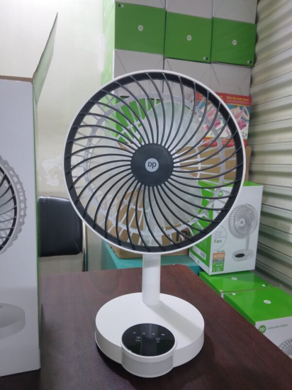 DP 7626 (RECHARGEABLE TABLE FAN) 4000mAh, With LED Night Light - Image 2