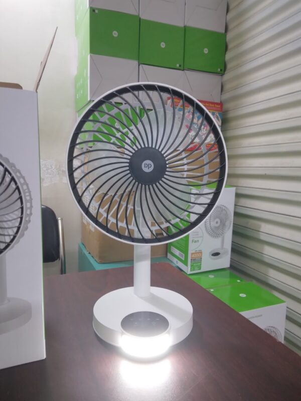 DP 7626 (RECHARGEABLE TABLE FAN) 4000mAh, With LED Night Light - Image 3